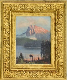 Leonard Lopp (American, 1888-1974) “sun mountain" 1925, oil on canvas, traditional Alaskan food