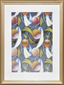Attributed to Jean Pierre de Maria, Gouache/Pastel, Abstract floral, no signature, 31 3/4 x 28
