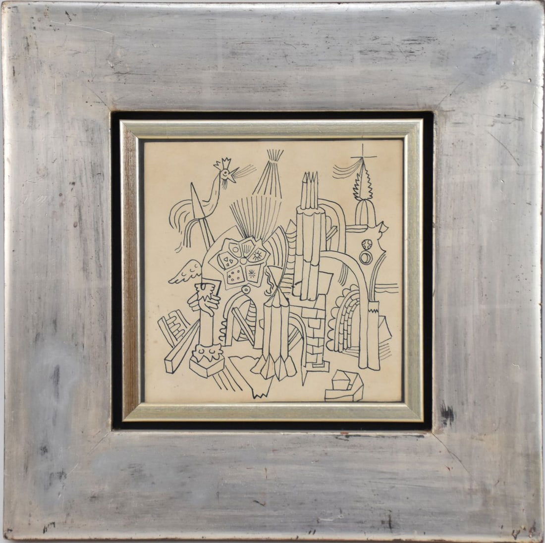 RENE PORTOCARRERO (1912-1985) Cuban, 20th Century, Untitled, Lithograph on paper. No visible: RENE PORTOCARRERO (1912-1985) Cuban, 20th Century, Untitled, Lithograph on paper. No visible signature H. 7” x W. 7”, 14" x 14" overall