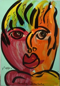 Peter Robert Keil (German / American, Born 1942) Expressionist, Large Colorful Portrait of ANDY