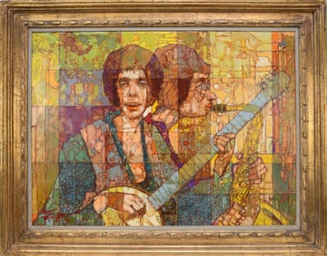 Richard Taicher (American, 1929-1989) Large Abstract, oil on canvas 2 Musicians one looks like Jimmy