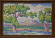 Attribute to: Birger Sandzen (1871 - 1954)  Oil on Academy Board, colorful Landscape, painting size