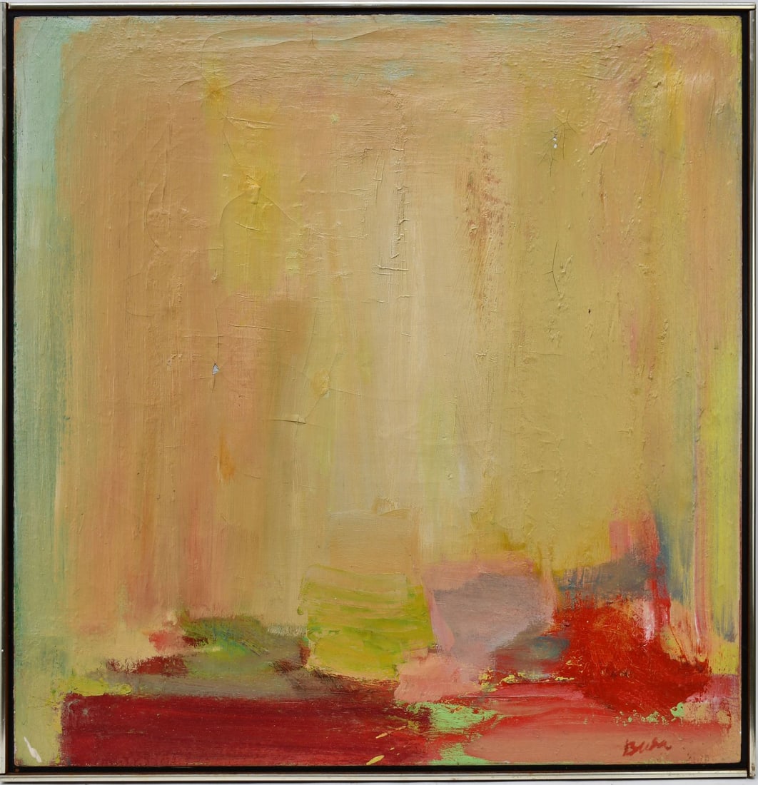 Peter Busa (Pennsylvania 1914 - 1985) oil on canvas, Abstract Expressionist Painting, signed lower (1 of 17)