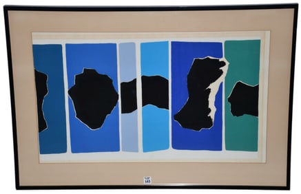 Miklos Batuz (Born 1933) lithograph, sight 18 x 30 inches, 25 x 37 inches overall