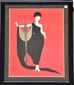 Erte (French, 1892–1990) "Glamour" Poster , 22 3/4 x 31 3/4 inches, framed 31 x 40 inches