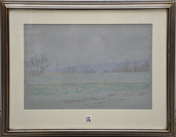Robert Stark (American, b. 1939) Unadella Winter III, dated 1980, oil pastel on chanson, 14 1/4" x