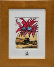 Wayne Cunningham - American Modernism Collage-2001. Abstract Figure, Signed. Well Listed American