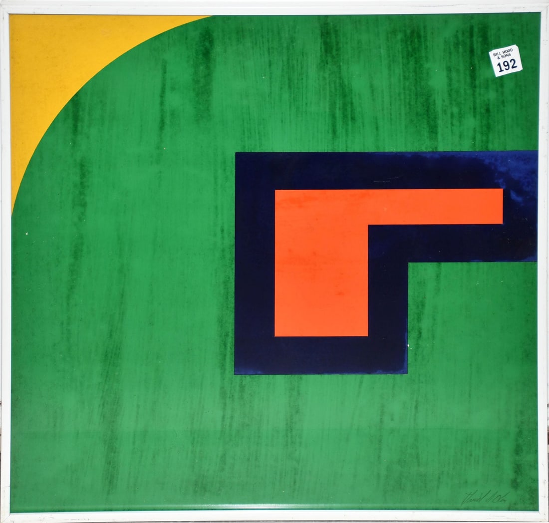 David Olin Modernist Painting, overall size is 20 x 20 inches: David Olin Modernist Painting, overall size is 20 x 20 inches
