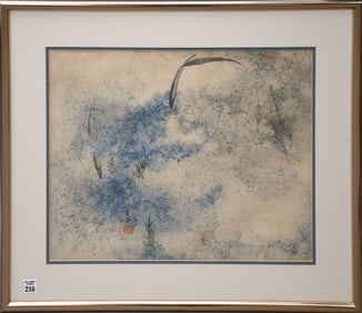 Pang Tseng Ying (Chinese, 1916-1997) Watercolor on rice paper signed and stamped. Titled Minnows,