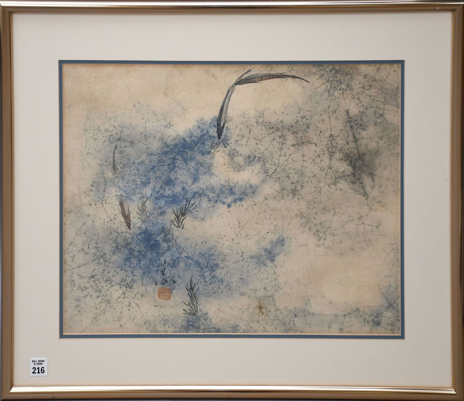 Pang Tseng Ying (Chinese, 1916-1997) Watercolor on rice paper signed and stamped. Titled Minnows, (1 of 6)