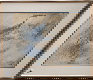 Pang Tseng Ying (Chinese, 1916-1997) Watercolor on rice paper signed and stamped. Titled Minnows,: Pang Tseng Ying (Chinese, 1916-1997) Watercolor on rice paper signed and stamped. Titled Minnows, sight size is 15-3/4 x 19-3/4 inches. Overall 23 x 27 inches.
