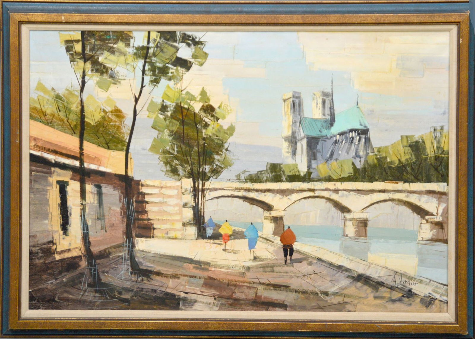 MAXINE PIERRE ANDRE "ANDRE" VERDIER LLE DE (FRANCE 1908-1987. MID CENTURY MODERN OIL ON CANVAS (1 of 7)