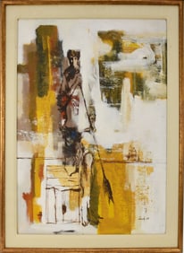 Lou Zansky, American, 1920-1978, "Huck Finn Syndrome 3" 1968 Oil on Canvas Signed Titled and dated