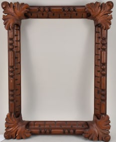Antique Italian Liberty Hand Carved Wood Frame, Sight Measures 17 x 12, Overall, 22 x 17.25 Inches