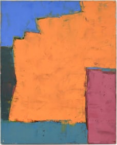 Contemporary Modern Abstract Composition Painting, unframed -overall size 20 x 16 inches.