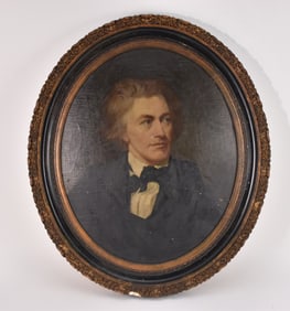 Thomas Addison Richards (New York 1820 - 1900) oil on canvas , Self Portrait, 24 x 19 inches.