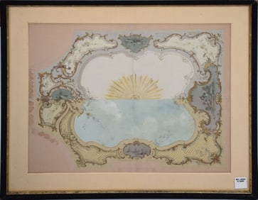 Venetian School 18th/19th Century, Preparatory Sketch for a Ceiling in a Venetian Palazzo, Ink,
