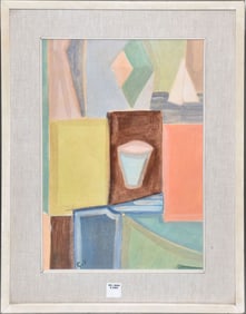 Gerardus "Geer" van Velde (Dutch 1898-1977) Watercolor - Composition, Signed, Note on Verso, Image