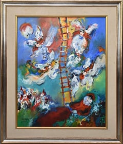 Ben Avram (Israel b. 1937) oil on canvas, Ladder of Jacob, framed size 44 x 37 inches