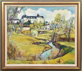Rudolf Buchner (AUSTRIAN, 1894–1962), castle landscape, 27?? x 32“ canvas, overall size 32?? x