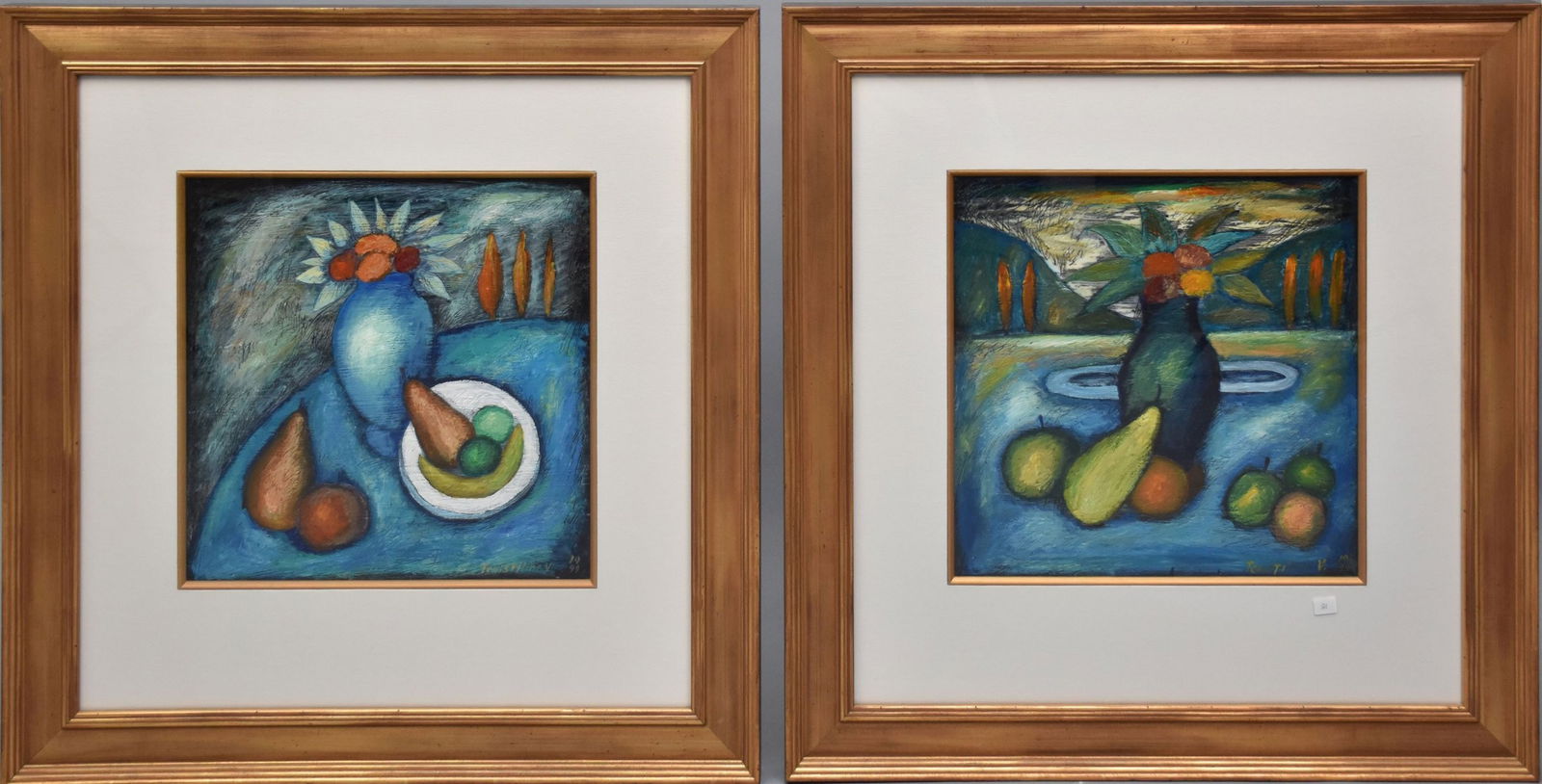 Pair of Viatcheslav (Slava) Slava Polishchuk (RUSSIAN, 1961) Tchistiline, Nicely framed colorful (1 of 6)