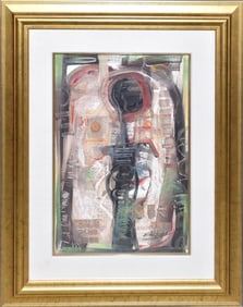 Shana DOMINGUEZ (American, 20th Century): Abstract, Acrylic on Paper, painting size 24 x 16 inches