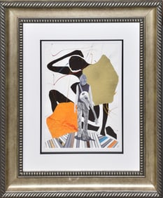 Marcus Glenn (AMERICAN, XX-XXI) "Finale of the flow", mixed media Rock and roll collage, 17" x 12",