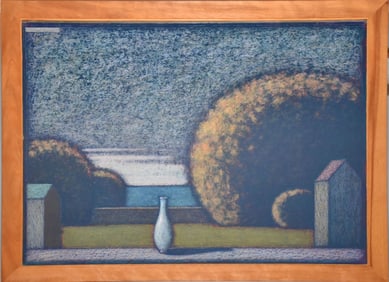 PETER PRESNAIL (American, 20th century) oil on large board, landscape, signed upper left, titled