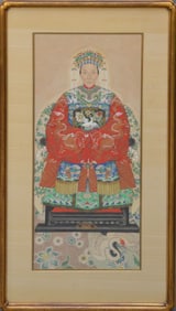 Chinese Antique Ancestral Painting image is 37 x 15-1/2 inches