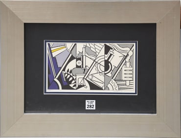 After Roy Lichtenstein Color Plate Lithograph 1992 "Peace through Chemistry" Sight size 5" x 9"