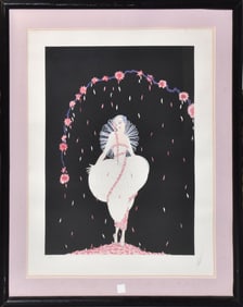 Erté (FRENCH, 1892–1990) serigraph, "Columbine", pencil signed lower right, printed 1983, limited