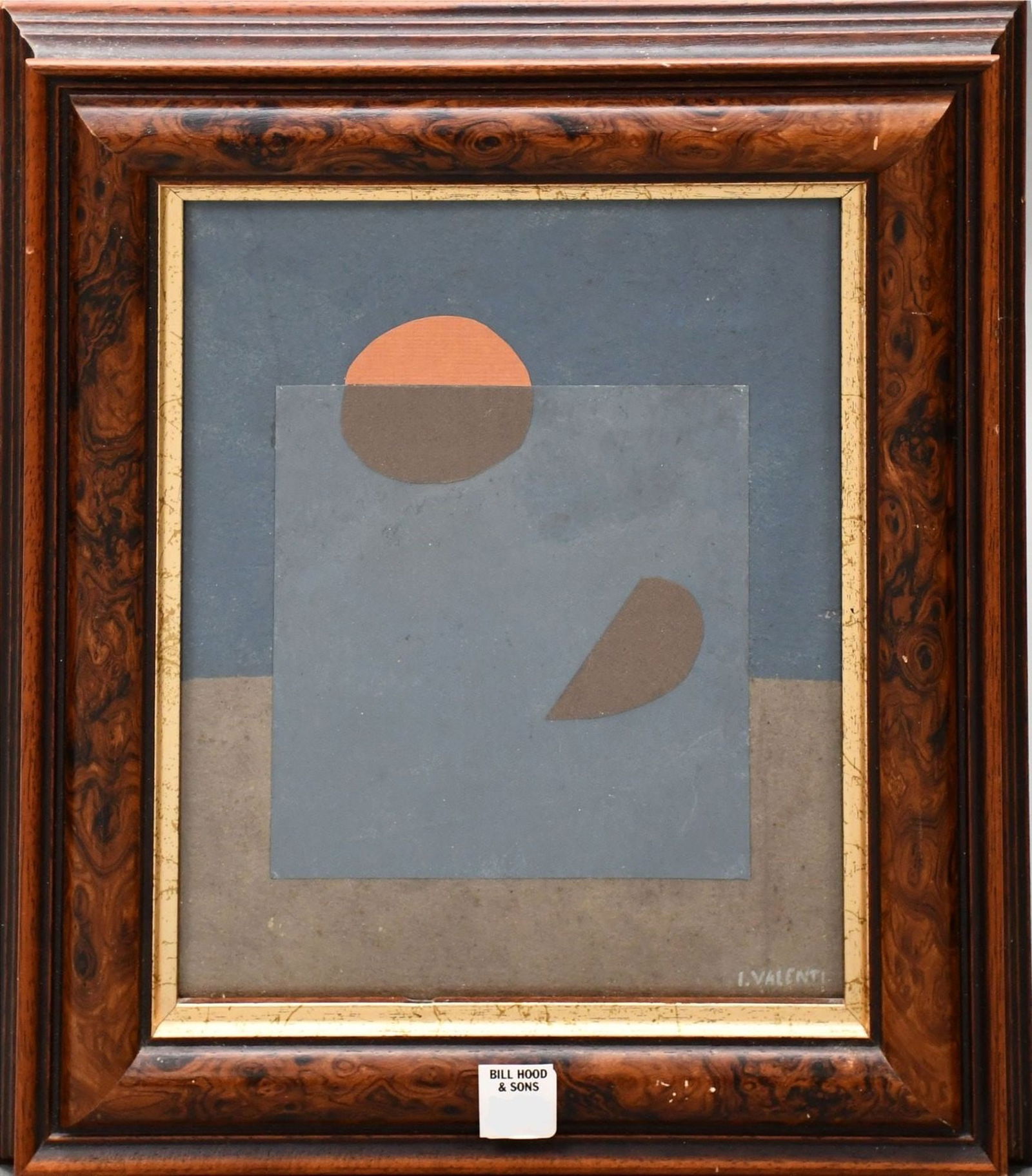 Attributed to:  Italo Valenti (Italian 1912-1995)  Collage, Signed I. Valenti, Image Size 11.5 x 9, (1 of 4)