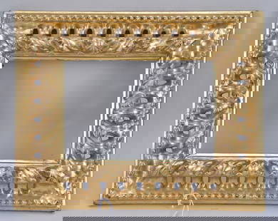 Italian 18th Century Hand Carved Gilded Wood Frame, Sight Measures 7.5 x 5, Overall, 12.5 x 10 in.: Italian 18th Century Hand Carved Gilded Wood Frame, Sight Measures 7.5 x 5, Overall, 12.5 x 10 in.