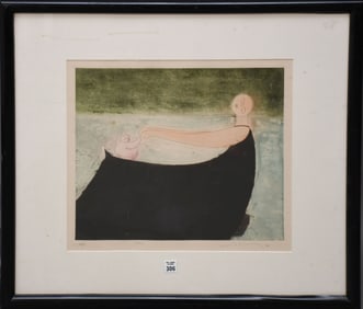 ENG TAY (NY/MALAYSIA, 1947 -) Joy, aquatint etching, pencil signed, titled and AP, in black damaged