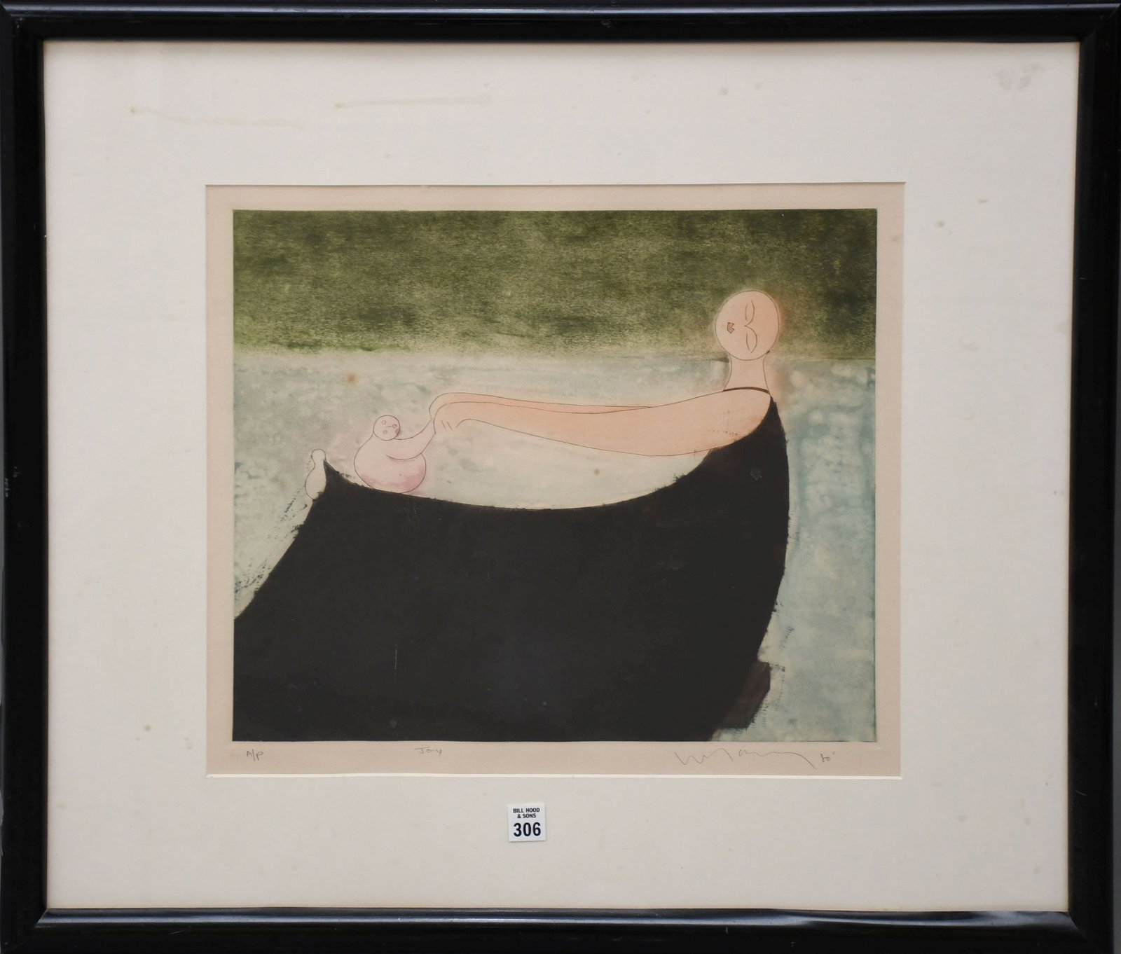 ENG TAY (NY/MALAYSIA, 1947 -) Joy, aquatint etching, pencil signed, titled and AP, in black damaged (1 of 7)