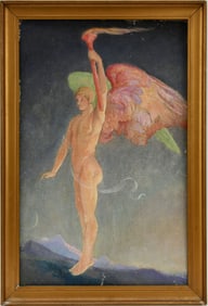 Henry Strachey (British 20th Century) oil on canvas laid on board, titled The Morning Star. Signed