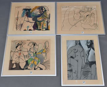 4 Picasso Au Baiser D'Avignon, Lithographs on arches Paper, Plate Signed and Numbered. image size