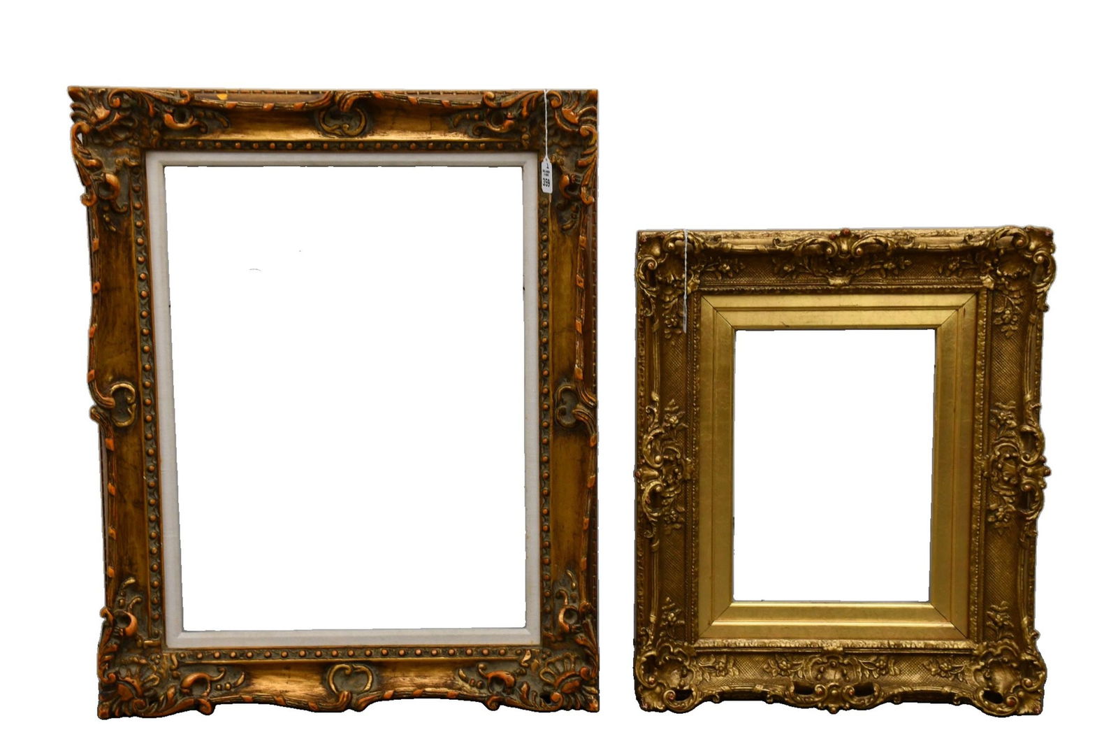 2 Vintage Baroque Style gilded picture frames: small overall size 24 x 20 inches. Inside dimensions (1 of 6)