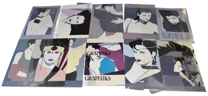 11 Patrick Nagel Mirage edition lithographs printed by dumas 36 x 24 inches: 11 Patrick Nagel Mirage edition lithographs printed by dumas 36 x 24 inches