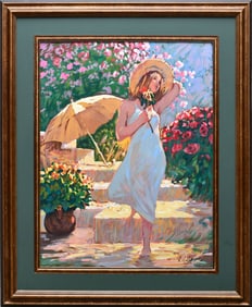 Sonia Del Signore "La Joie de Vive" Silkscreen, hand signed. Sight size is 24-1/2 x 31 inches.