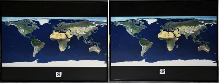Pair of Satellite Photographs of Earth, overall 16 x 20 inches.