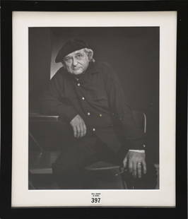 YOUSUF KARSH - Vintage Photograph of Sculptor Jacques Lipchitz, sight 13 x 10-1/2 overall size is: YOUSUF KARSH - Vintage Photograph of Sculptor Jacques Lipchitz, sight 13 x 10-1/2 overall size is 17-3/4 x 15 inches
