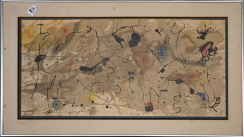 Joan Miro Lithograph Graphics, David Gary Ltd. Fine Art label on reverse. 2 fold marks, loose in