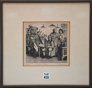 David Michael Itchkawich (American, b. 1937) Etching, Mr. Prens in Leaving. Pencil signed and