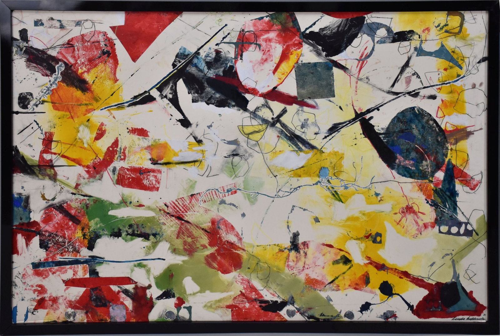 Large abstract signed Illegibly, 2001-Painting signed Illegibly lower right 47 1/2 x 60 inches: Large abstract signed Illegibly, 2001-Painting signed Illegibly lower right 47 1/2 x 60 inches
