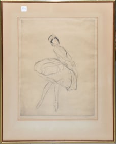 MAX POLLACK (Austrian/American. 1886-1970) Tamara Karsvina - Etching, numbered 12/120. Prima