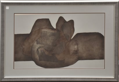 Antoni Guanse Brea (Spain, 1926-2008) Signed & Framed Modern Print, 21-3/4 x 34-1/4 inches, overall