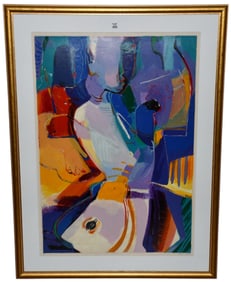 Ali Golkar (Iranian/American, b.1948) "Blue Serenade II" serigraph, Artist Proof 15/35 signed in