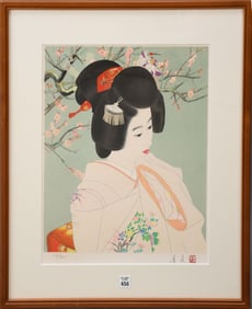 Tateishi Harumi ???? (JAPAN, 1906-1994) Lithograph "Haku-Kou-Bai" Which means (The Light