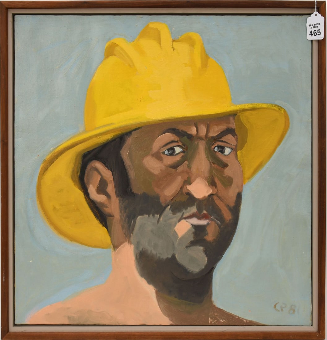 Charles Parness (American, b. 1945) Oil on canvas Worker in Yello hardhat Signed and dated lower (1 of 5)
